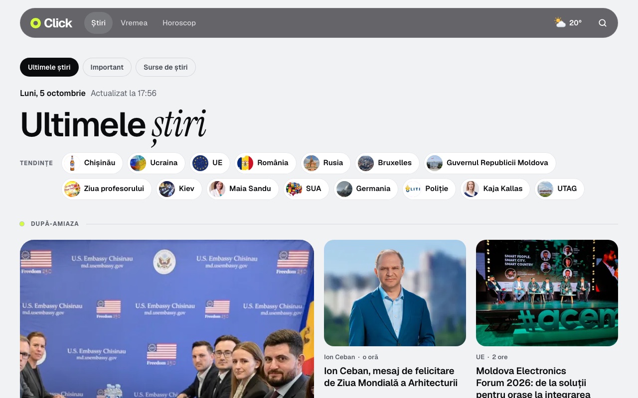 Click.md - ultimele știri și subiectele în tendințe
